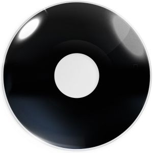 Das Produktfoto zeigt unsere Big Sclera Black Sclera 22mm in einem echten Auge von ganz nah