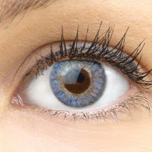 Farbige blaue Kontaktlinsen 'Flora Blue' - Silicone Comfort Monatslinsen von Glamlens