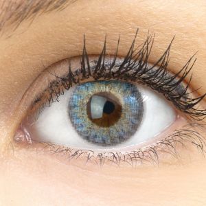Farbige blaue Kontaktlinsen 'Flora Brilliant Blue' - Silicone Comfort Monatslinsen von Glamlens