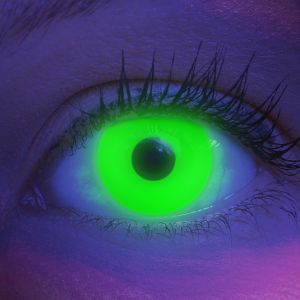 Farbige grüne Kontaktlinsen für Cosplay und Halloween - Glow Green von MeralenS - 1 Paar (2 Stück)