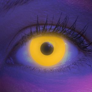  Farbige gelbe Kontaktlinsen für Cosplay und Halloween - Glow Yellow von MeralenS - 1 Paar (2 Stück)