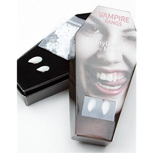 Vampirzähne Blood Sucker wiederverwendbar mit Abformmasse in Sargverpackung – Halloween Accessoire