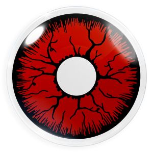 Halloween Kontaktlinsen mit Stärke – Rote Effektlinse Metatron für Vampir- oder Dämonen-Look, auch für Cosplay