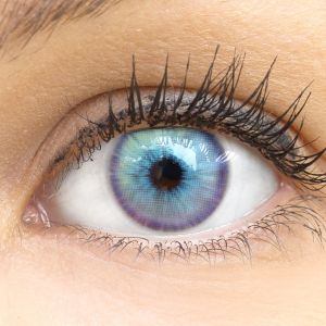 Glamlens Olbia Ash Blue - Natürlich Aussehende Dezente Farbige Kontaktlinsen ohne Stärke - 3 Monate Farbig