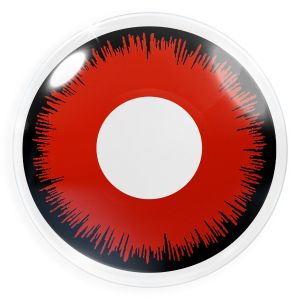 Halloween Kontaktlinsen mit Stärke – Rote Farbige Linse Red Lunatic für blutige Halloween- oder Horror-Looks