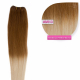 Dieses Bild zeigt die GlamXtensions Weft Extensions Haarverlängerung in der Farbe #8/613 Goldbraun - Helllichtblond in Großansicht. Die echthaar Tressen Extensions sind in vielen verschiedenen Farben erhältlich.
